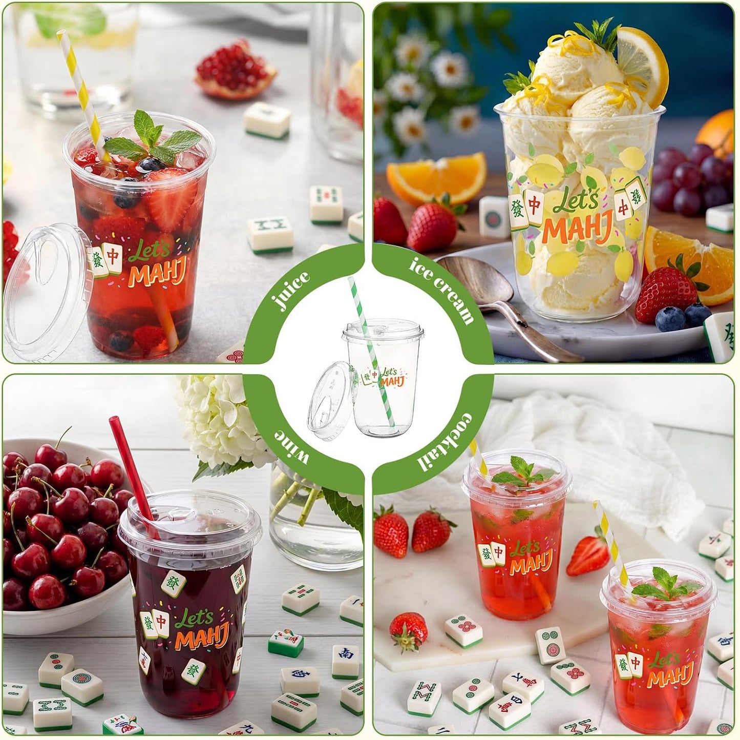 50 Sets Yellow Lemon Clear Plastic Cups with Lids & Straws 16 oz Party Tumblers for Iced Coffee, Smoothies, Juice & More Cute Disposable Pet Mugs for Birthdays & Gatherings