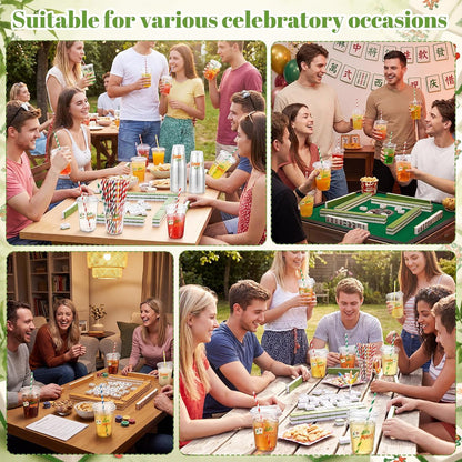 50 Sets Yellow Lemon Clear Plastic Cups with Lids & Straws 16 oz Party Tumblers for Iced Coffee, Smoothies, Juice & More Cute Disposable Pet Mugs for Birthdays & Gatherings