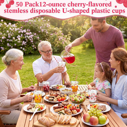 50 Sets Yellow Lemon Clear Plastic Cups with Lids & Straws 16 oz Party Tumblers for Iced Coffee, Smoothies, Juice & More Cute Disposable Pet Mugs for Birthdays & Gatherings