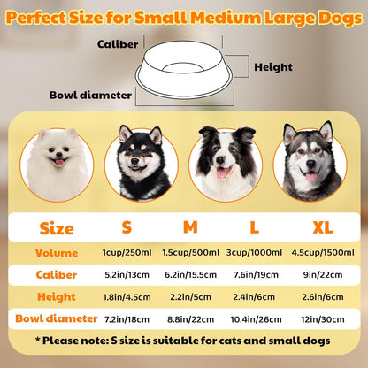 Personalized Dog Bowl, Stainless Steel Food Bowls for Cat Puppies Small Dogs, Custom Name Cute Water Bowl with Non-Slip Bottom, Yellow, S