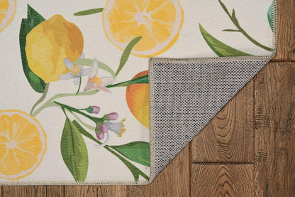 The Anywhere Washable Rug Wesley Ivory/Yellow 2' X 8' Runner Rug