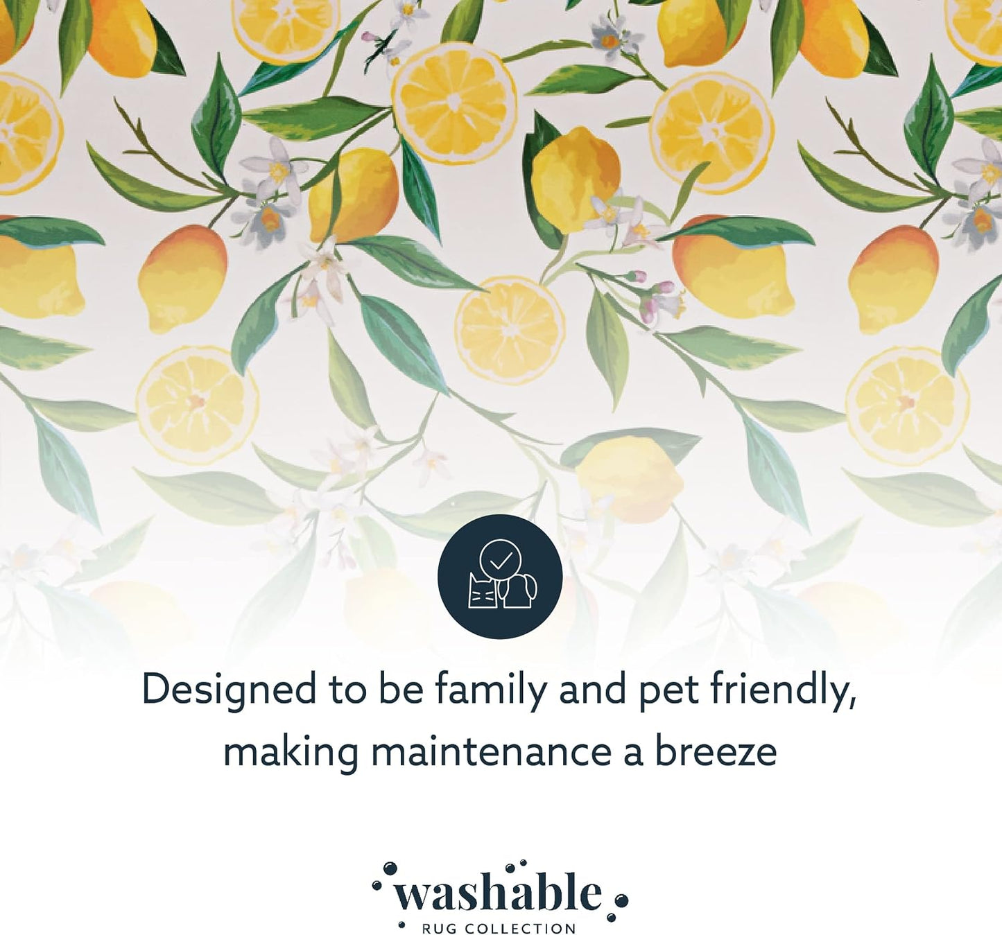 The Anywhere Washable Rug Wesley Ivory/Yellow 2' X 8' Runner Rug