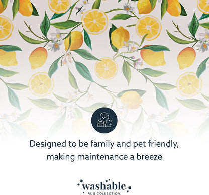 The Anywhere Washable Rug Wesley Ivory/Yellow 2' X 8' Runner Rug