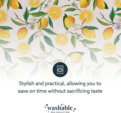 The Anywhere Washable Rug Wesley Ivory/Yellow 2' X 8' Runner Rug
