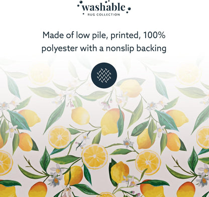The Anywhere Washable Rug Wesley Ivory/Yellow 2' X 8' Runner Rug