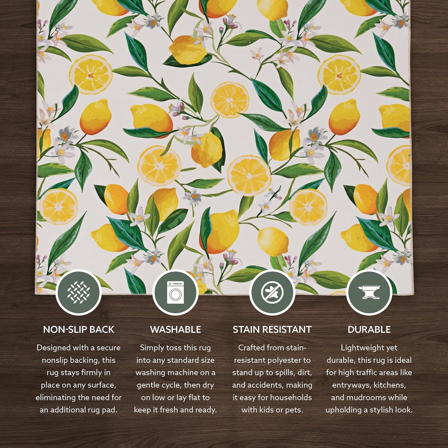 The Anywhere Washable Rug Wesley Ivory/Yellow 2' X 8' Runner Rug