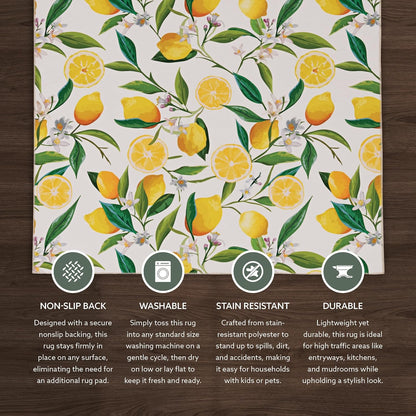 The Anywhere Washable Rug Wesley Ivory/Yellow 2' X 8' Runner Rug