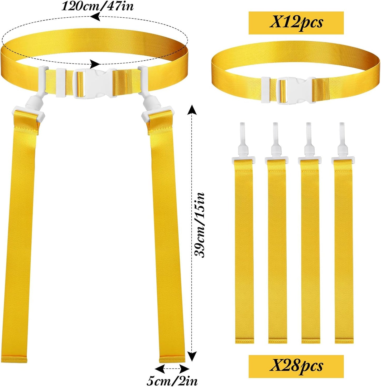 2/12/24/36 Player Flag Football Belt, Adjustable Football Belts and Flags for Kids Youth Adult Sport Team Training