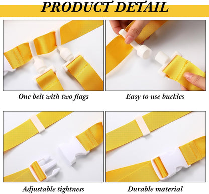 2/12/24/36 Player Flag Football Belt, Adjustable Football Belts and Flags for Kids Youth Adult Sport Team Training