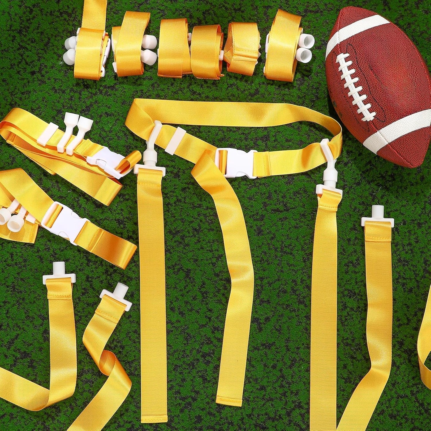 2/12/24/36 Player Flag Football Belt, Adjustable Football Belts and Flags for Kids Youth Adult Sport Team Training