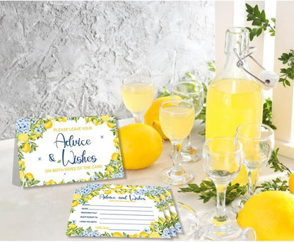 50PCS Lemon Advice & Wishes Cards for Mr and Mrs, Bridal Shower Games