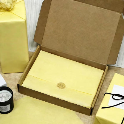 Yellow Tissue Paper Roll for Gift Wrapping, Flower Bouquets & Crafting - 17" x 98 ft, Translucent Delicate Tissue Paper for Gift Bag Stuffing, Art Packing, Wedding, Birthday, Holiday Decor