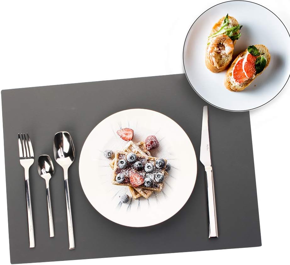 Silicone Placemats [17.7''x12.6''] Heat-Resistant Thicken Non-Slip Tablemats Non-Skid Table Mats Set of 4 (Yellow)