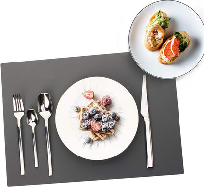 Silicone Placemats [17.7''x12.6''] Heat-Resistant Thicken Non-Slip Tablemats Non-Skid Table Mats Set of 4 (Yellow)
