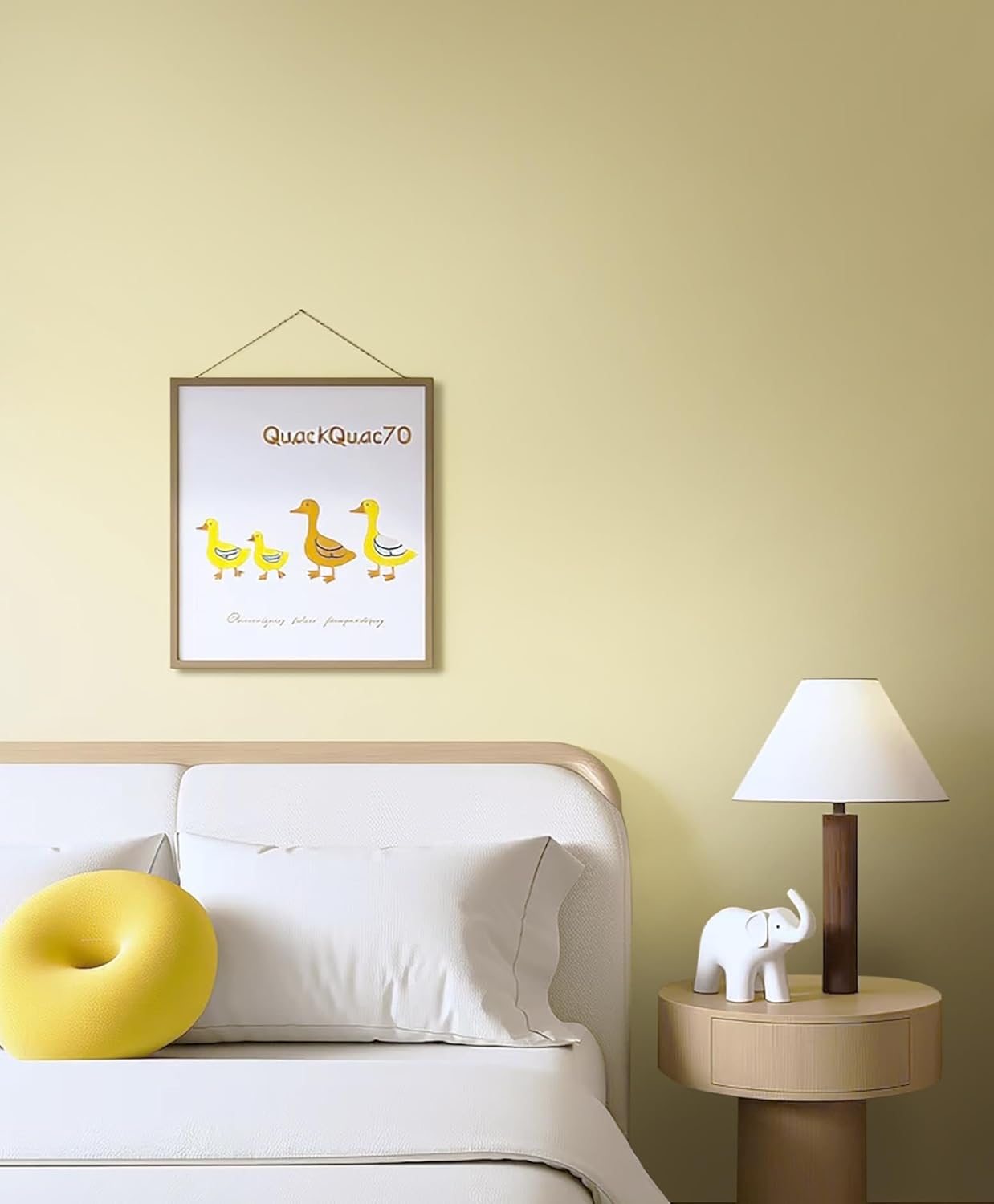 Solid Light Yellow Wallpaper Matte Textured Peel and Stick Wallpaper 118"X15.7" Self Adhesive Removable Wall Paper Waterproof Contact Paper for Living Room Bedroom Decor