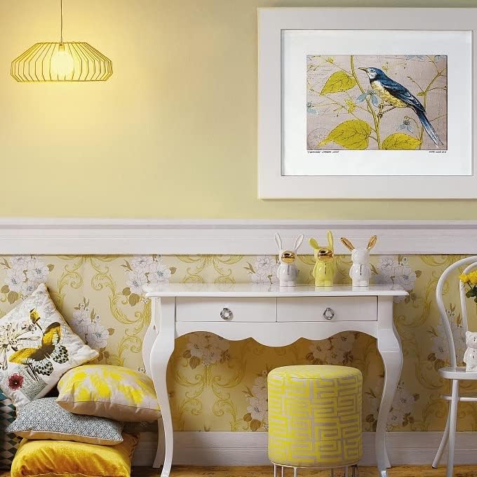 Solid Light Yellow Wallpaper Matte Textured Peel and Stick Wallpaper 118"X15.7" Self Adhesive Removable Wall Paper Waterproof Contact Paper for Living Room Bedroom Decor