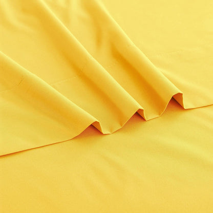 Flat Sheet Single,1 Pack Solid Flat Sheet Smooth Touch Hotel Quality (Twin, Yellow)