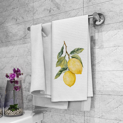 Farmhouse Summer Olive Lemon Kitchen Towels Dishcloth Set of 2, Lemon Gifts Decor Dish Towels, Minimalist Summer Fruit Olive Oil Decorative Hand Tea Towel for Kitchen, 16x24 Inch