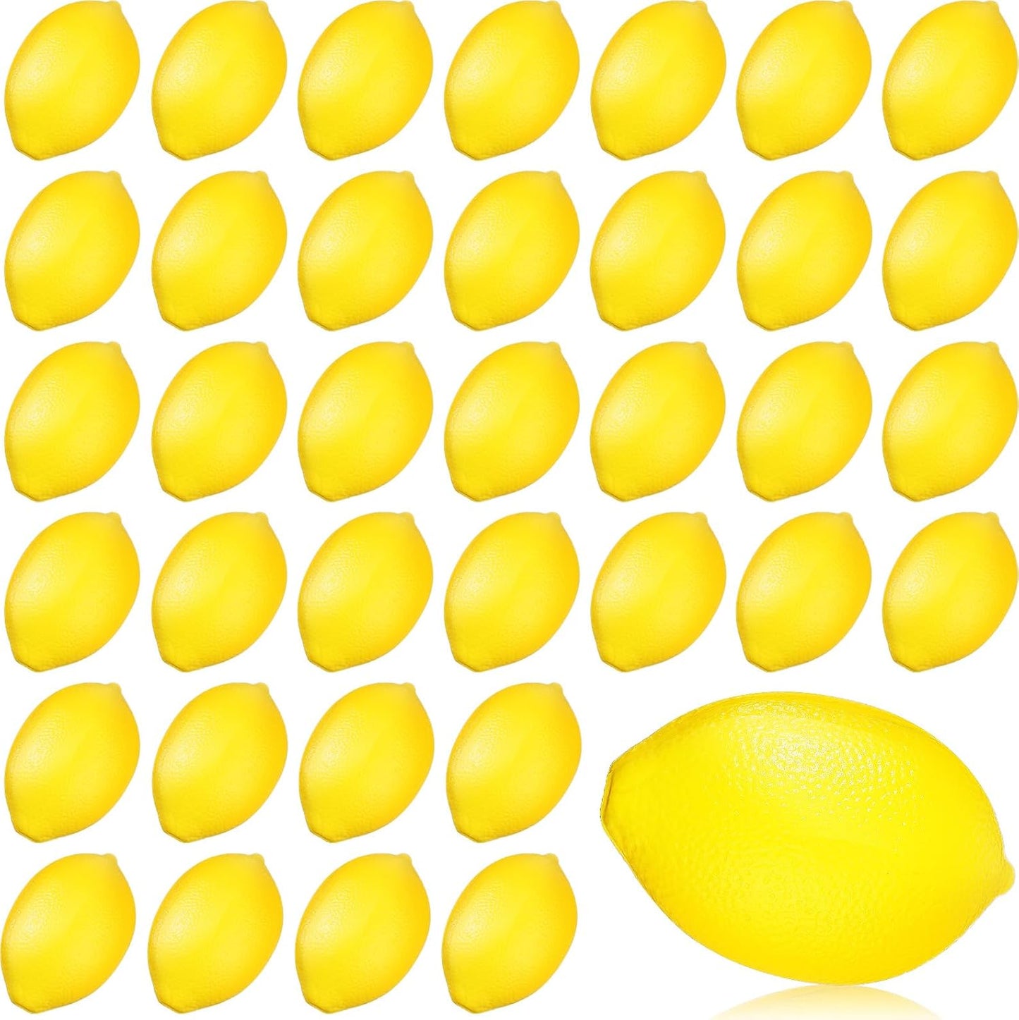 36 Pcs Lemon Toys Lemon Relieve Stress Ball Party Favors Pu Foam Quick Rising Fruit Stress Relieve Toys for School Home Small Party Bag Fillers