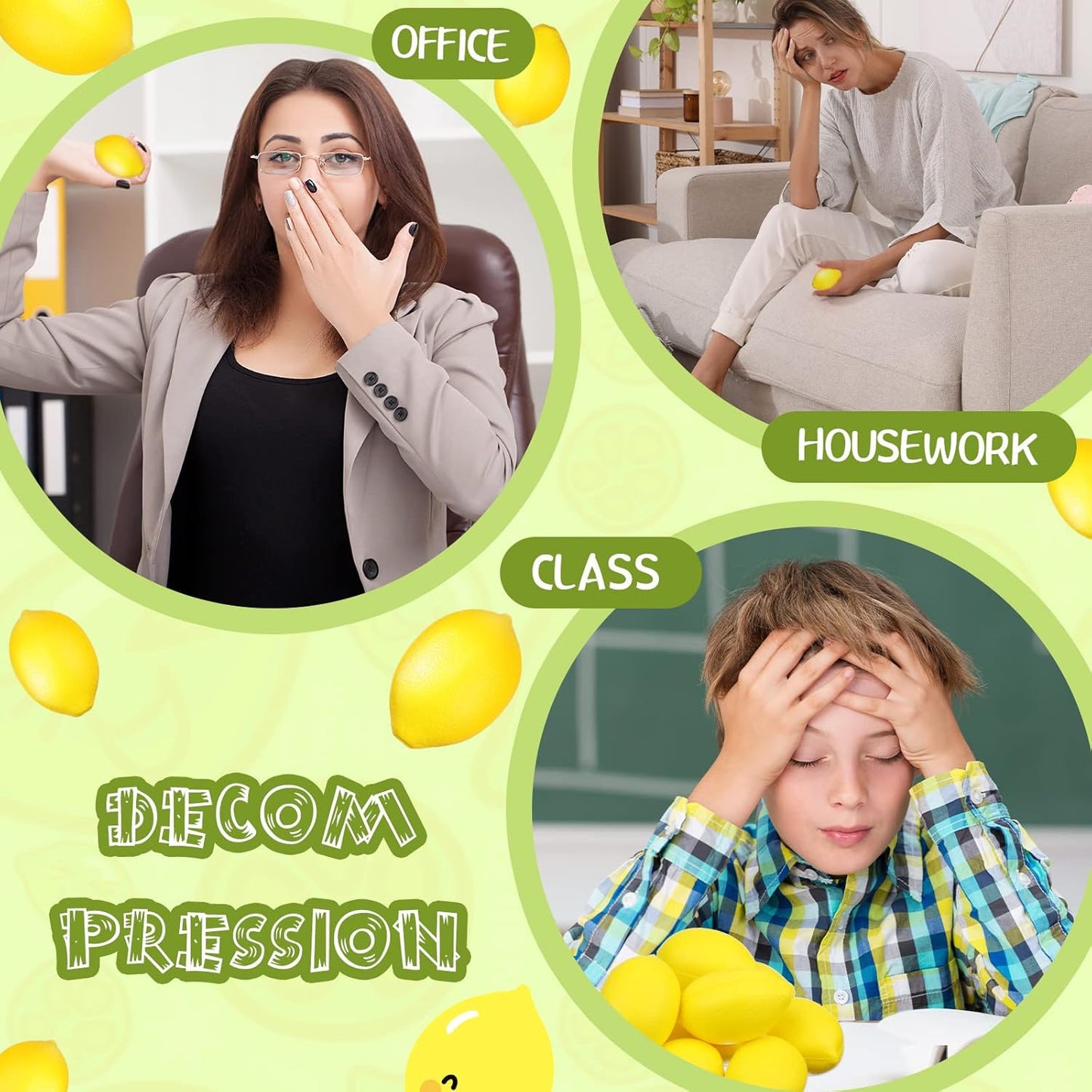 36 Pcs Lemon Toys Lemon Relieve Stress Ball Party Favors Pu Foam Quick Rising Fruit Stress Relieve Toys for School Home Small Party Bag Fillers