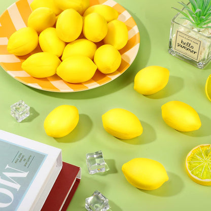 36 Pcs Lemon Toys Lemon Relieve Stress Ball Party Favors Pu Foam Quick Rising Fruit Stress Relieve Toys for School Home Small Party Bag Fillers