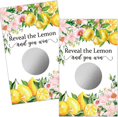 50 Pack Reveal The Lemon Scratch Off Cards | Lemon Scratch Game for Bridal Shower Raffle Ticket Lottery Game Wedding Engagement Party Bachelorette Birthday Party Supplies
