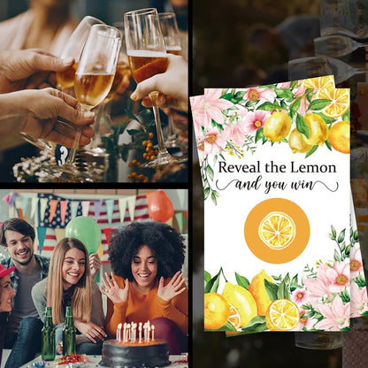 50 Pack Reveal The Lemon Scratch Off Cards | Lemon Scratch Game for Bridal Shower Raffle Ticket Lottery Game Wedding Engagement Party Bachelorette Birthday Party Supplies