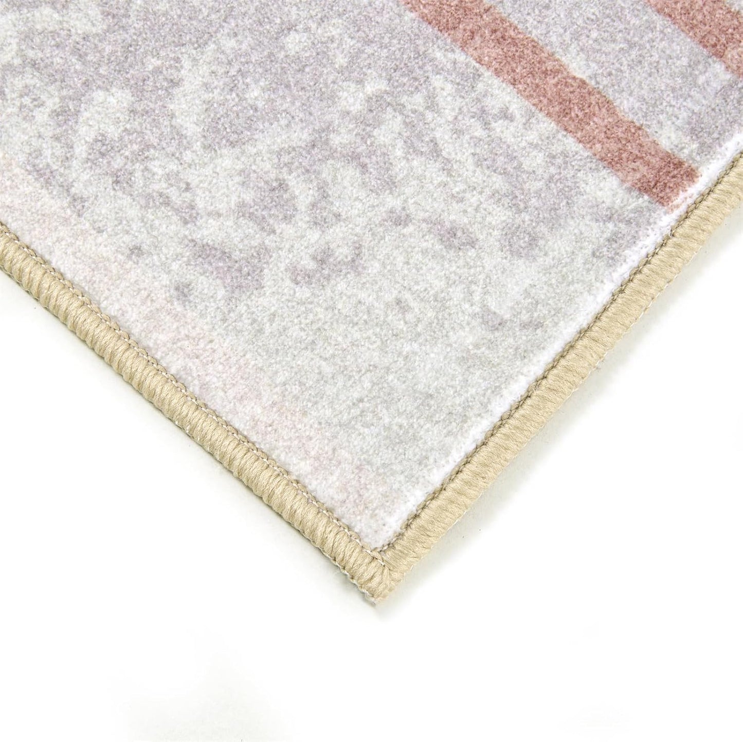 Cute Pink Nuresry Rug Washable, Boho Modern Contemporary Aesthetic 4x6 Area Rugs for Bedroom Dining Living Room Dorm, Abstract Art Tropical Leaves Thin Indoor Entryway Rug Carpet