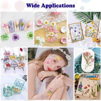 99Pcs Pressed Dried Flowers and Butterfly for Resin Molds, Assorted Real Natural Flowers Leaves Stickers for DIY Art Nail Crafts, Jewelry, Candle, Soap Crafts Making