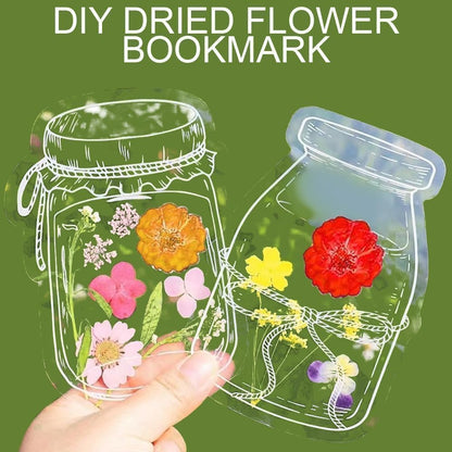 Dried Flower Bookmark Making,40PCS DIY Transparent Bookmarks for Pressed Dried Flowers, Handmade Clear Plastic Floral Book Marks for Gifts, Classroom Projects & Reading
