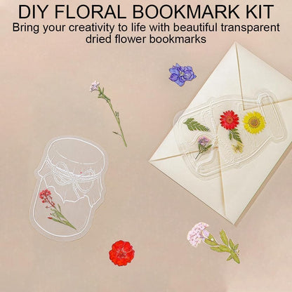 Dried Flower Bookmark Making,40PCS DIY Transparent Bookmarks for Pressed Dried Flowers, Handmade Clear Plastic Floral Book Marks for Gifts, Classroom Projects & Reading