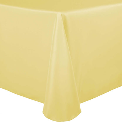 52 x 70-Inch Oval Polyester Linen Tablecloth Cornsilk Light Yellow