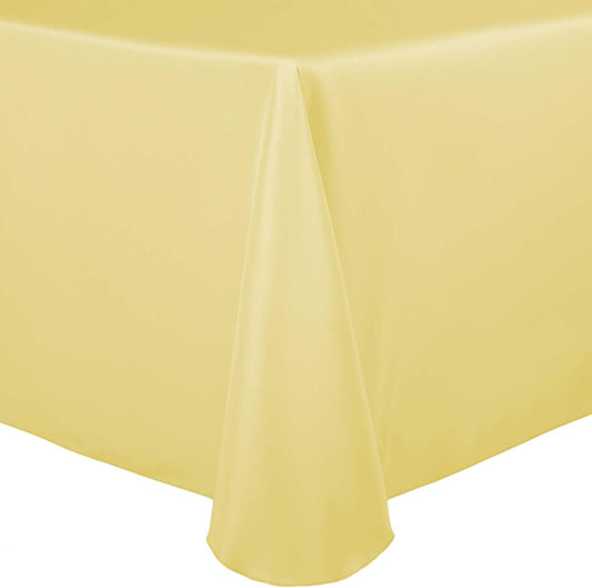 52 x 70-Inch Oval Polyester Linen Tablecloth Cornsilk Light Yellow