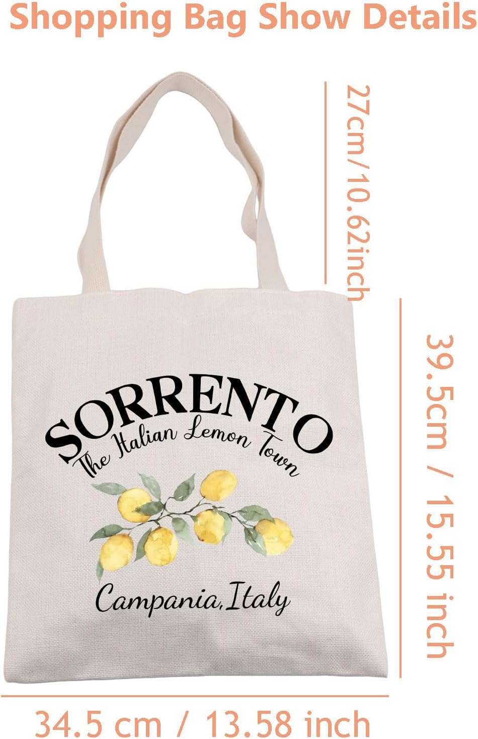 Sorrento Italian Delicious Lemon Tote Bag Southern Italy Gift Sorrento Travel Gift for Italy Lover
