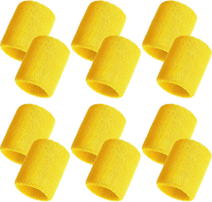12 Pcs Wristbands Sweatband for Women Men, Neon 80s Sport Wrist Bands for Baseball Basketball Football Tennis Soccer Team Gymnastics Spirit Absorbent Sweatbands