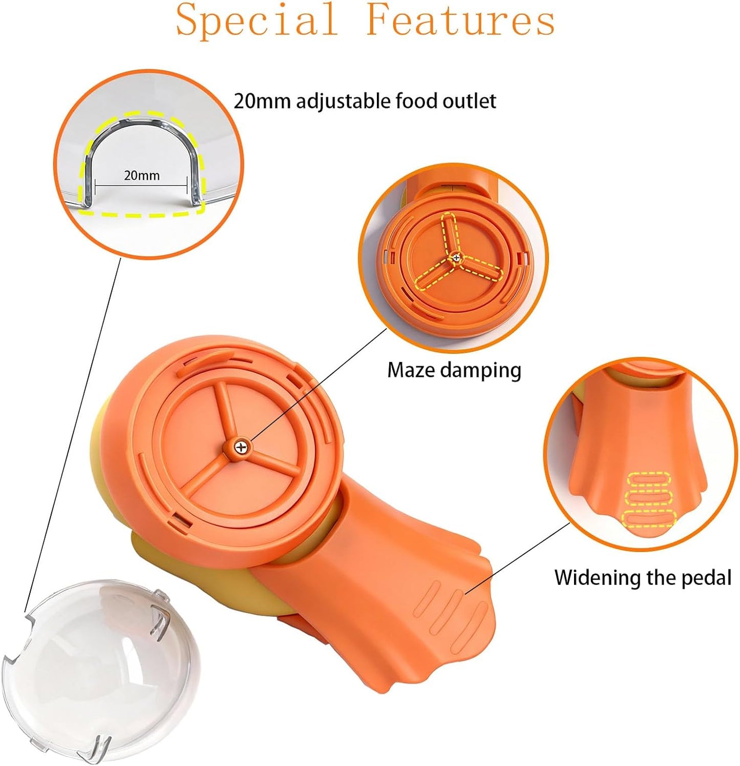 Interactive Dog and Cat Treat Dispenser - Slow Feeder Puzzle Toy for Mental Stimulation (Yellow and Orange)