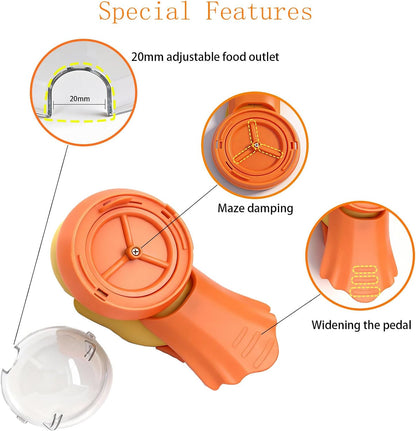 Interactive Dog and Cat Treat Dispenser - Slow Feeder Puzzle Toy for Mental Stimulation (Yellow and Orange)