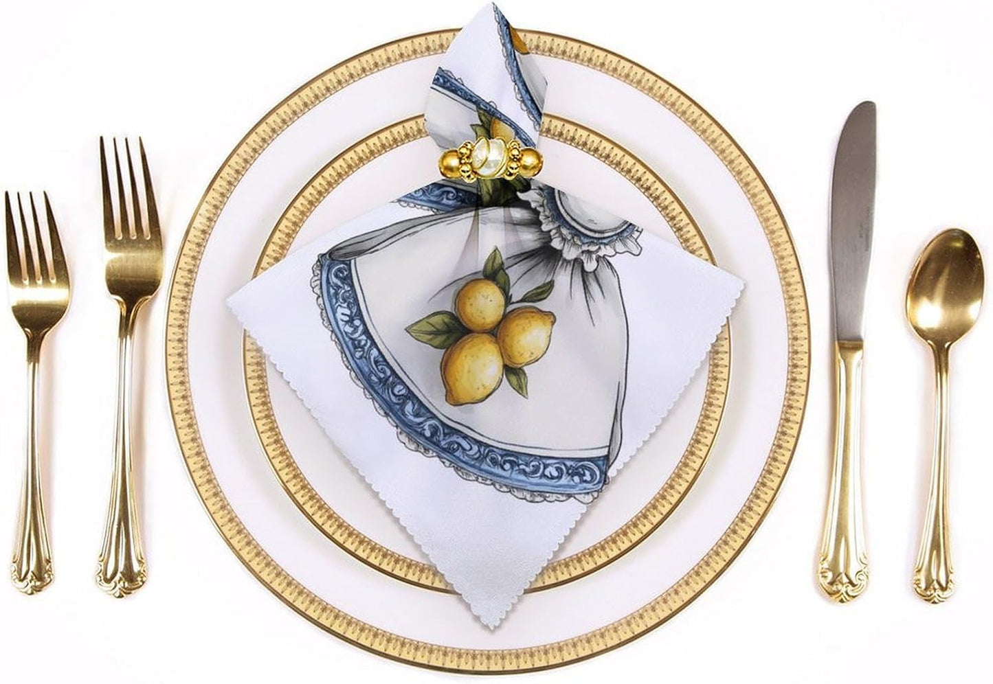 Cowgirl Bow with Yellow Lemons Pattern Cloth Napkins Set of 6, Square Premium Reusable Washable Polyester Table Linen Napkin for Dinner Party