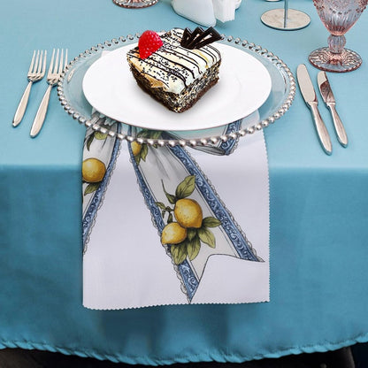 Cowgirl Bow with Yellow Lemons Pattern Cloth Napkins Set of 6, Square Premium Reusable Washable Polyester Table Linen Napkin for Dinner Party