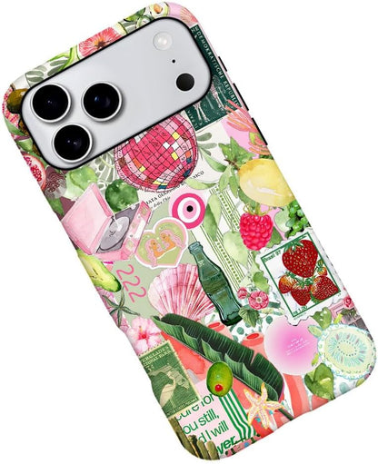 Case for iPhone 17 Pro Max,Fruit Lemon Leaf Collage Phone Case Military-Grade Drop Protection Cover for Women Girl - Frosted