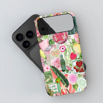 Case for iPhone 17 Pro Max,Fruit Lemon Leaf Collage Phone Case Military-Grade Drop Protection Cover for Women Girl - Frosted
