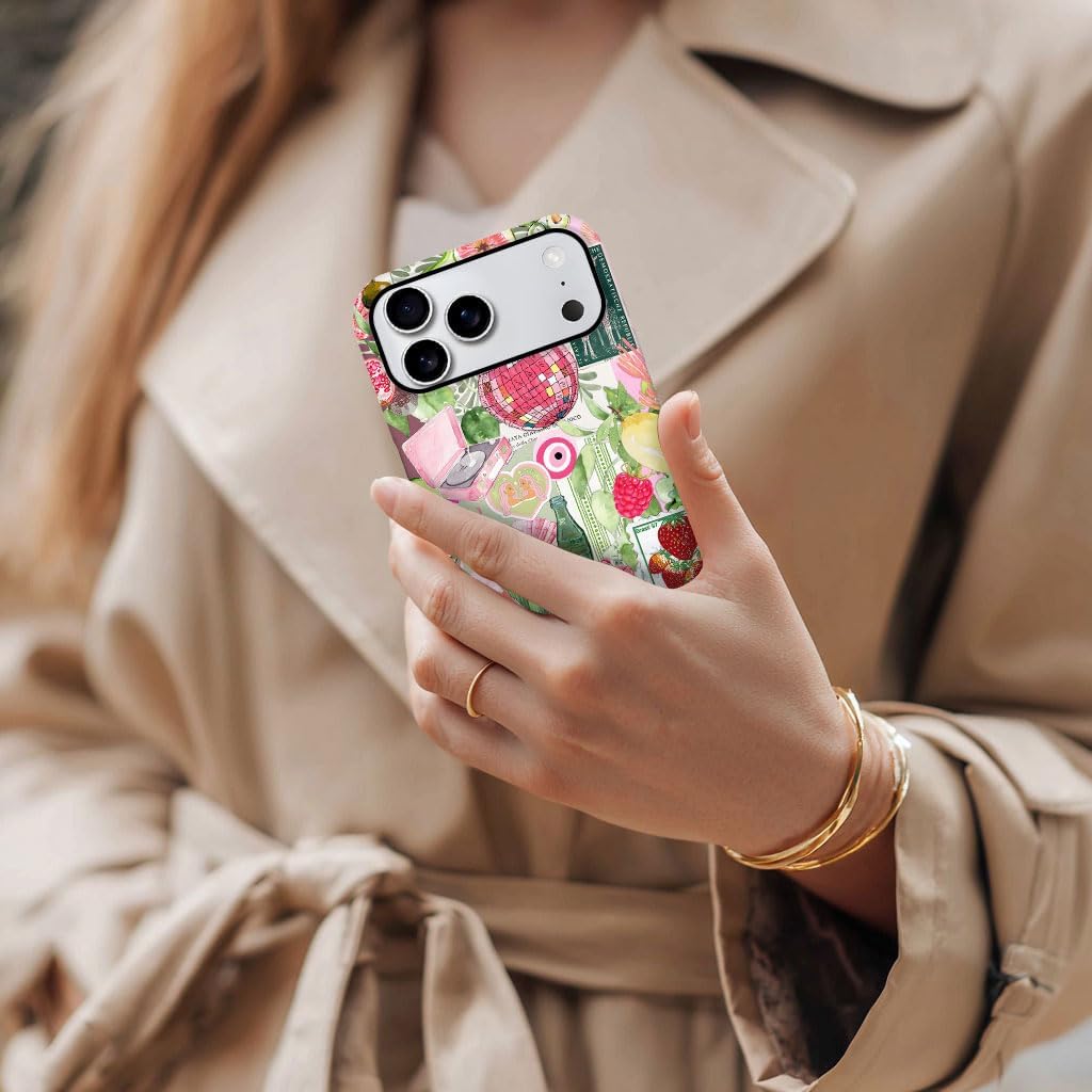 Case for iPhone 17 Pro Max,Fruit Lemon Leaf Collage Phone Case Military-Grade Drop Protection Cover for Women Girl - Frosted