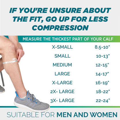 Run Forever Calf Compression Sleeves for Men and Women - Leg Compression Sleeve - Footless Compression Socks for runners