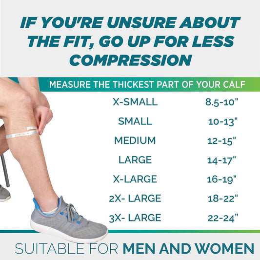 Run Forever Calf Compression Sleeves for Men and Women - Leg Compression Sleeve - Footless Compression Socks for runners