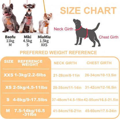 Dog Harness and Leash Set, Suede Bow Yellow, M (16.5-31 lbs) | Harness Small Size Dog, Soft and Lightweight, Multifunction Dog Leash, Dog Harness Medium Sized Dog
