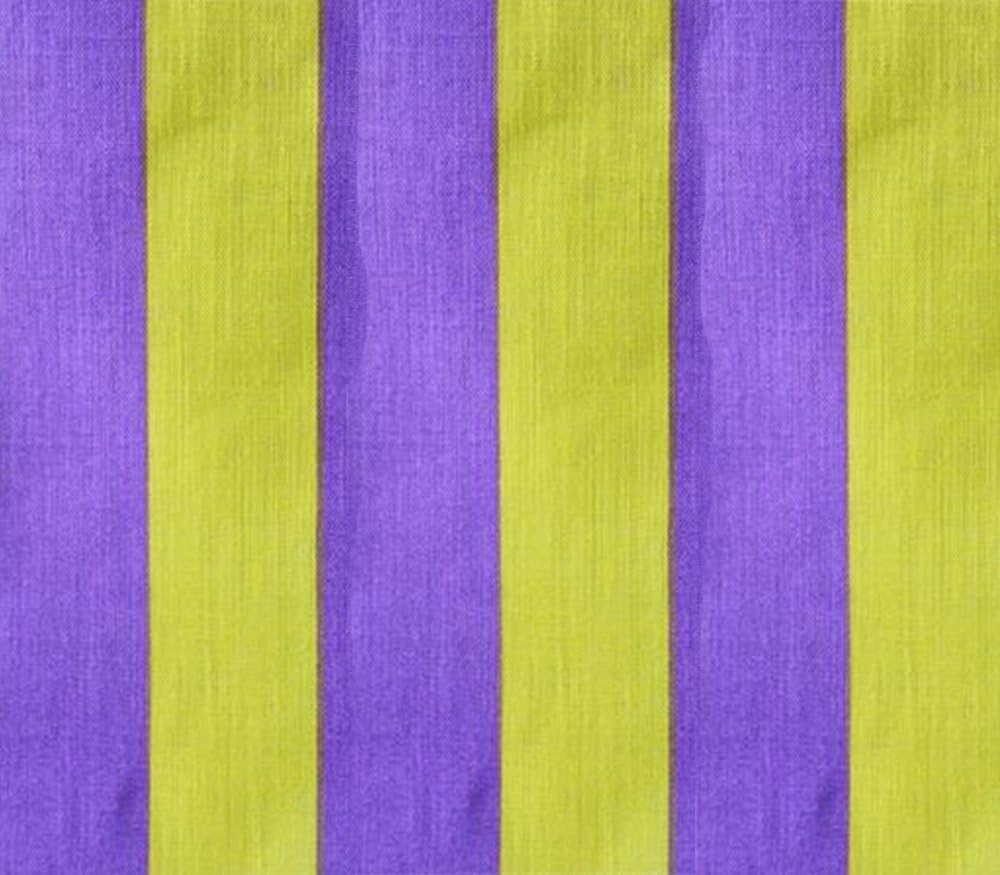 Polycotton Fabric Printed Medium Stripes Yellow Purple / 60" Wide/Sold by the Yard