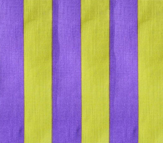 Polycotton Fabric Printed Medium Stripes Yellow Purple / 60" Wide/Sold by the Yard