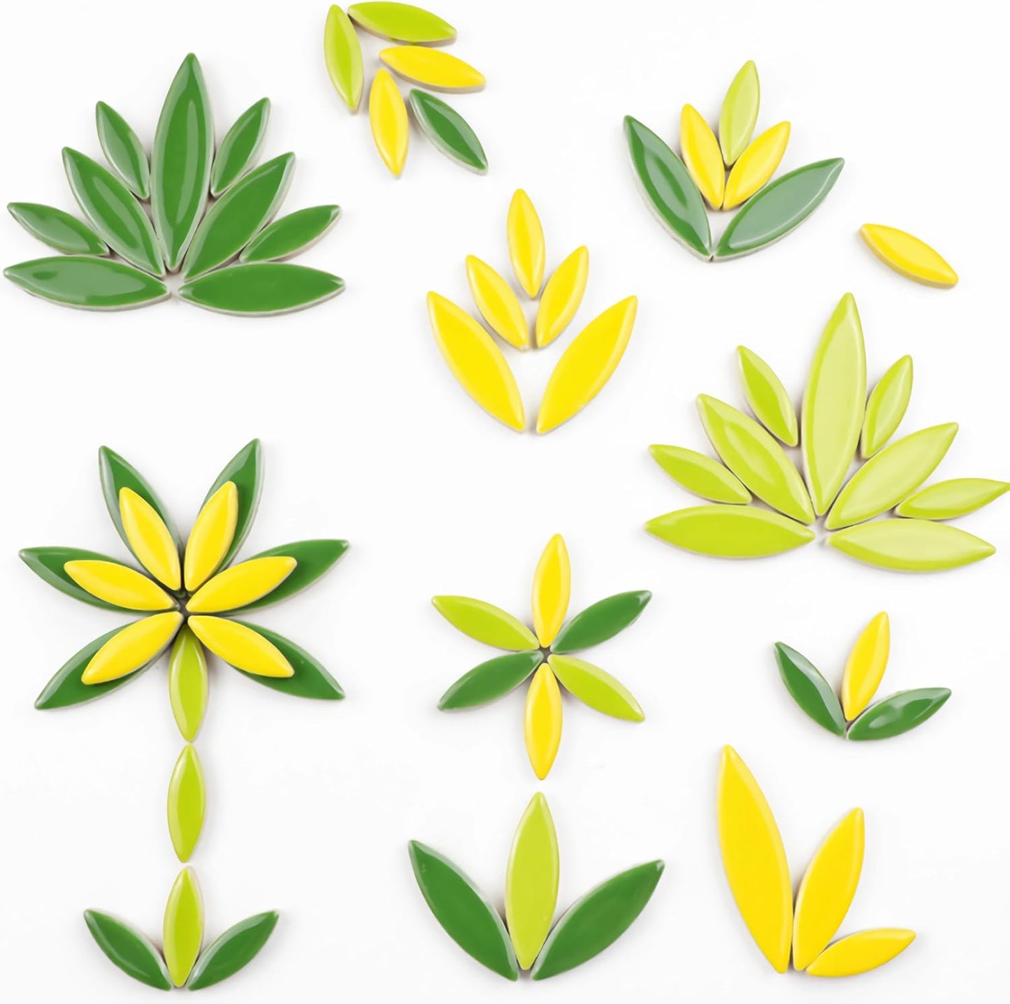 200g Ceramic Mosaic DIY Set Colorful Petal Ceramics Leafy Vein Mosaic Tiles Craft Materials Mosaic Art Materials - Mixed Colors
