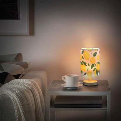 Bedside Table Lamp Lemon Yellow Citrus Fruits (78) Kids Nightstand Lamp Night Light Fabric Shade for Bedroom Living Room Home Office