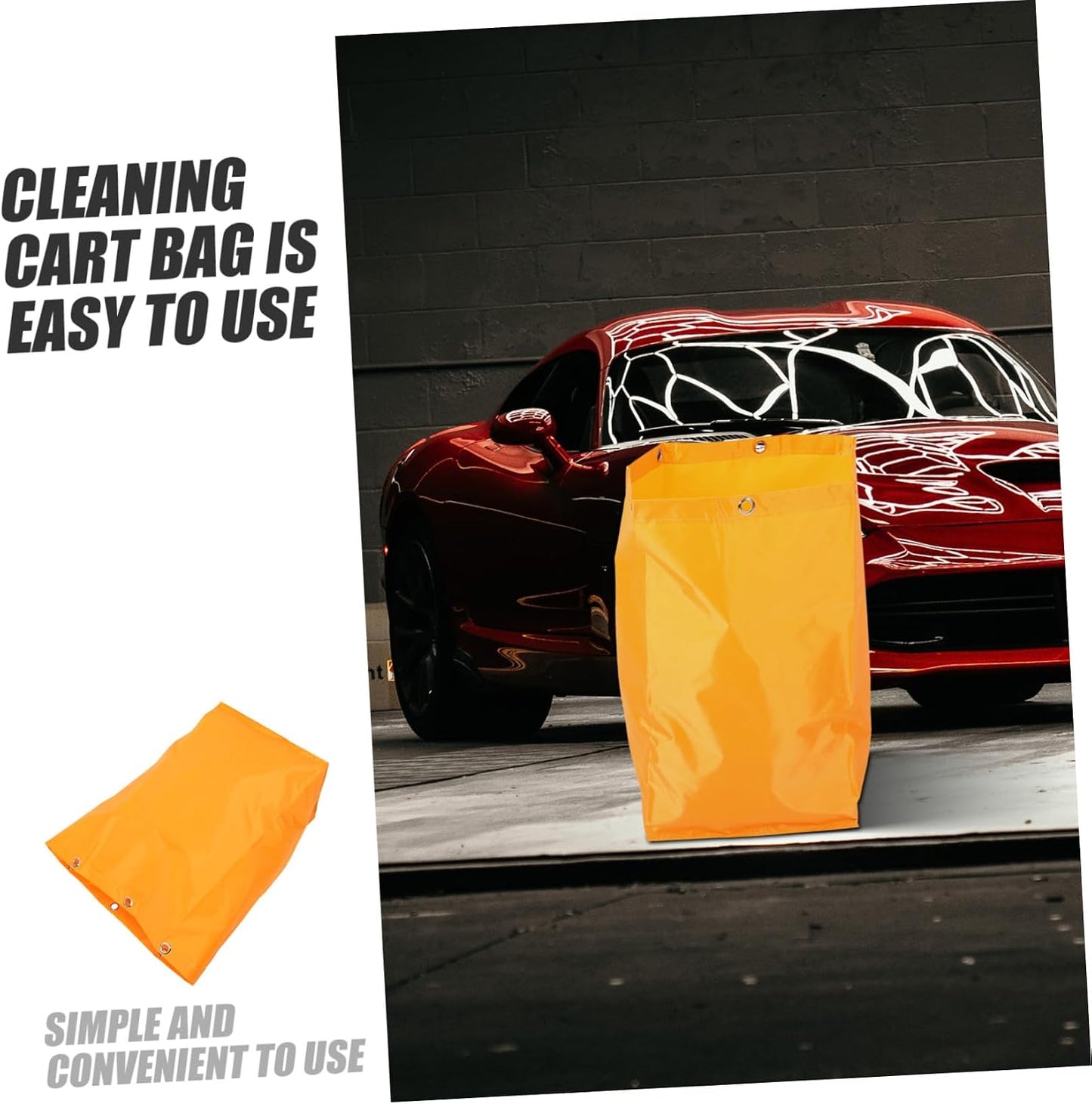 Replacement Yellow Janitorial Cart Bag Canvas Cleaning Bag for Housekeepers
